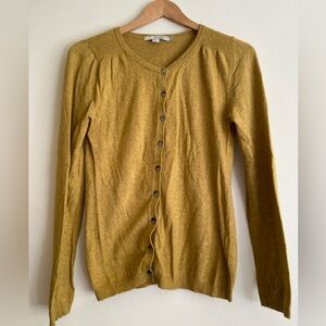 Boden Mustard Cotton Cashmere Cardigan